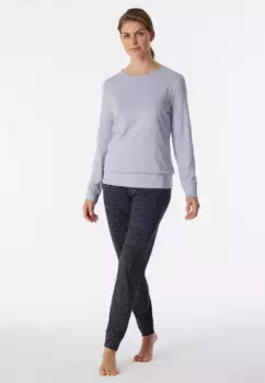 Пижама Schiesser "Contemporary Nightwear" (2 шт.) с однотонным верхом и брюками с рисунком, цвет Flieder