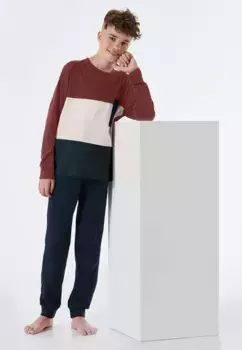 Пижама Schiesser "Teens Nightwear" с круглым вырезом, коричневый