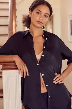 Пижама шелковая Anthropologie, черный