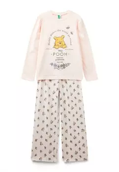 Пижама Smerigliato Stampa Winnie The Pooh Con Dettagli Glitter Allover Placchetta Logo Di Effetto Set United Colors of Benetton, розовый