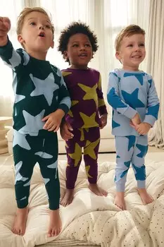 Пижама Snuggle из 100% хлопка, 3 шт в упаковке (9 мес 10 лет) Next, мультиколор