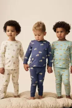 Пижама Snuggle из 100% хлопка, 3 шт в упаковке Next, мультиколор