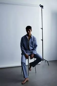 Пижама свободного кроя H&M, голубой