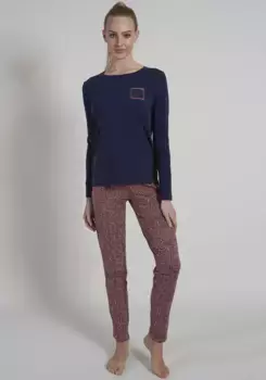 Пижама TOM TAILOR (2 шт.) с эффектным принтом, синий