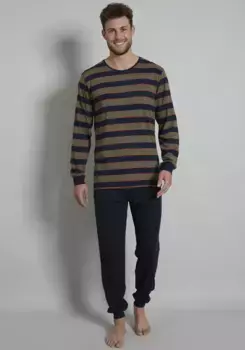 Пижама TOM TAILOR (2 шт.) в красивый полосатый дизайн, зеленый
