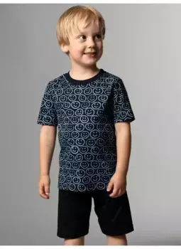 Пижама Trigema "Короткая пижама TRIGEMA со смайликом" (1 шт.), цвет морской волны