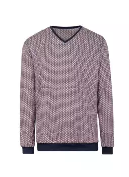 Пижама Trigema "Рубашка для сна с длинными рукавами и шикарным принтом по всей поверхности TRIGEMA" (1 шт.), цвет морской волны