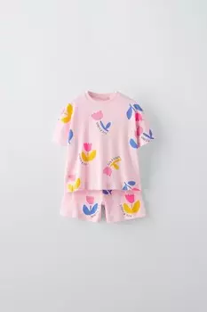 пижама тюльпан ZARA, розовый