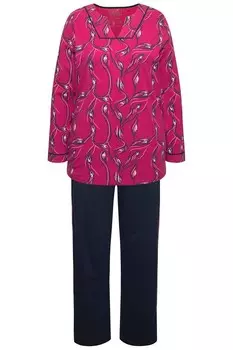 Пижама Ulla Popken Pajama, цвет dark blue/fuchsia
