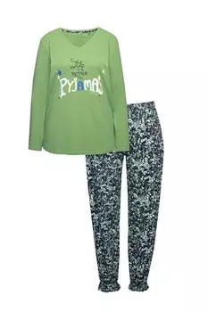 Пижама Ulla Popken Pajama, зеленый