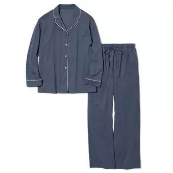 Пижама Uniqlo AIRism Cotton Long Sleeved, синий