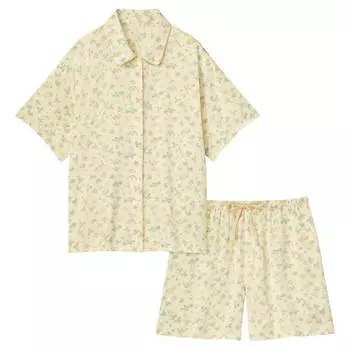 Пижама Uniqlo Satin Short Sleeved, кремовый