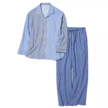 Пижама Uniqlo Soft Stretch Long Sleeved, голубой