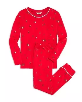 Пижама унисекс с длинными рукавами и принтом Eberjey, цвет Red