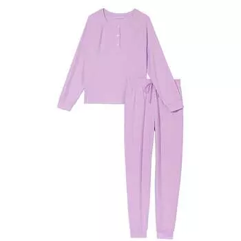 Пижама Victoria's Secret Glow Waffle Henley Jogger, лиловый