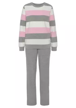 Пижама Vivance, экрю/серый/розовый