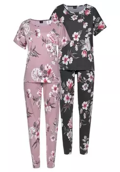 Пижама Vivance, антрацит/темно-розовый
