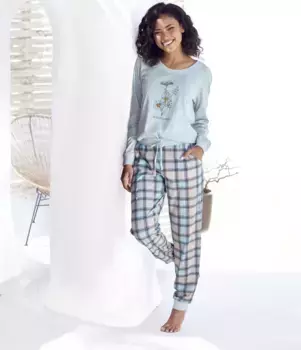 Пижама Vivance Dreams (2 шт.), с принтом спереди, голубой