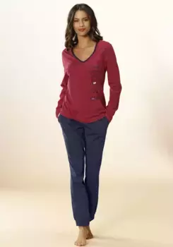 Пижама Vivance Dreams (2 шт.), с принтом сбоку спереди, синий