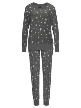 Пижама VIVANCE DREAMS, цвет anthrazit-wei-allover-gemustert