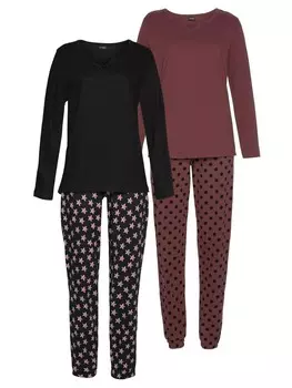 Пижама VIVANCE DREAMS, цвет bordeaux, schwarz