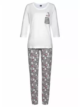 Пижама VIVANCE DREAMS, цвет schwarz-wei, schwarz-pink