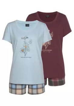 Пижама Vivance, голубой/бордо