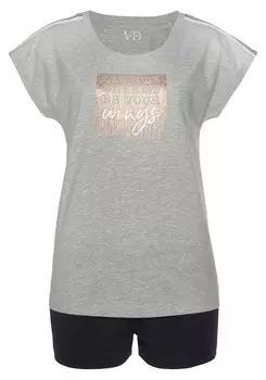 Пижама VIVANCE Short Pajama Set, цвет navy/mottled grey
