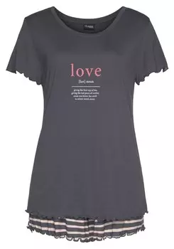 Пижама VIVANCE Short Pajama Set VD Love Shorty, антрацит