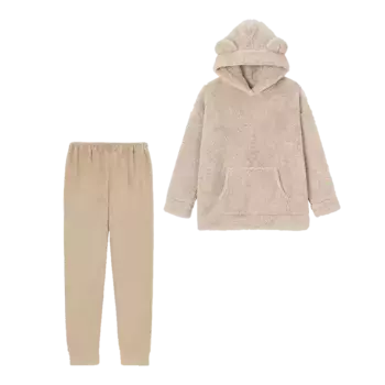 Пижама женская GU бархатная, бежевый