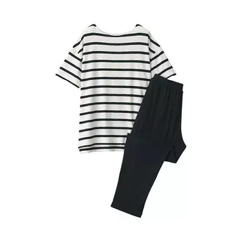 Пижама женская Muji с короткими рукавами, черный