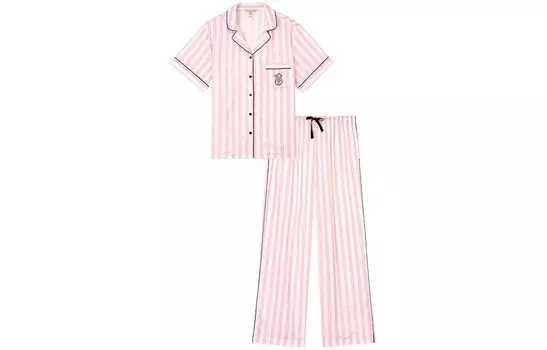 Пижама женская Victoria'S Secret из брюки и куртки с коротким рукавом, розовый