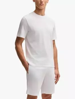 Пижамная футболка с вафельной структурой HUGO BOSS, белый
