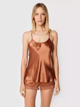 Пижамная футболка стандартного кроя Etam, коричневый