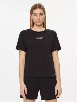 Пижамная футболка стандартного кроя United Colors Of Benetton, черный