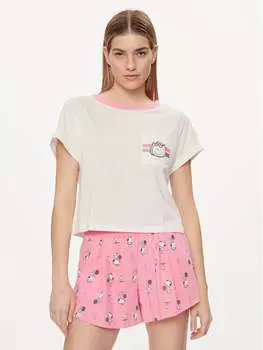 Пижамная футболка стандартного кроя United Colors Of Benetton, экрю