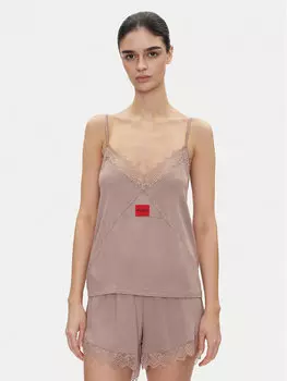 Пижамная футболка стандартный крой Red Label Lace_Cami 50531653 Hugo, коричневый