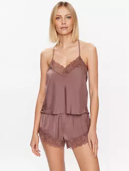 Пижамная футболка женственного кроя Hunkemller, коричневый