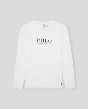 Пижамная мужская футболка из 100% хлопка Polo Ralph Lauren, светло-синий