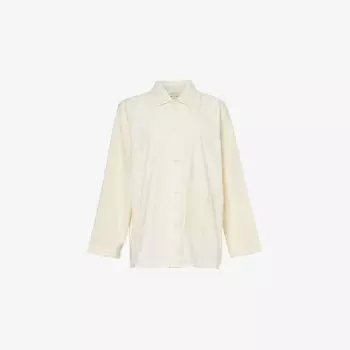 Пижамная рубашка Duo свободного кроя из хлопка с длинными рукавами Hay, белый