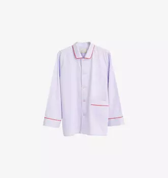 Пижамная рубашка из хлопка с контрастной окантовкой Hay, лавандовый