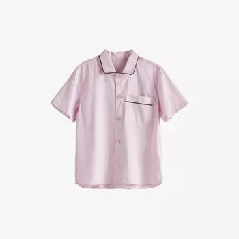 Пижамная рубашка из органического хлопка с контрастной отделкой Hay, розовый