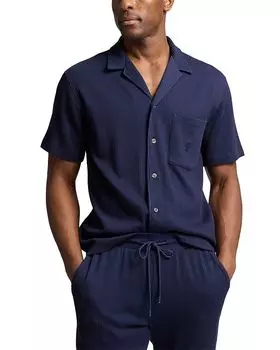 Пижамная рубашка из ткани "пике" Polo Ralph Lauren, синий