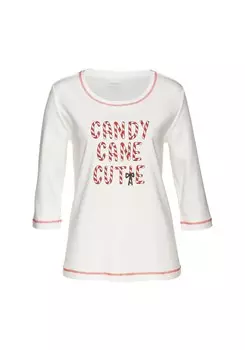 Пижамная рубашка LASCANA, белый