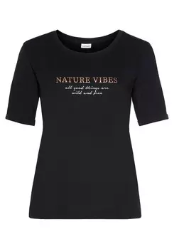 Пижамная рубашка Lascana, черный