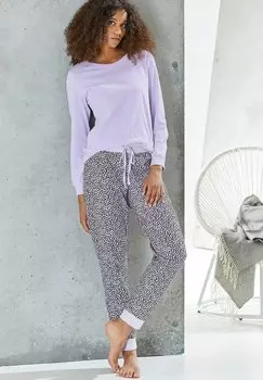 Пижамная рубашка LASCANA, цвет Helllila