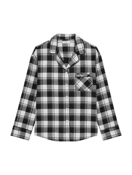 Пижамная рубашка Marc O'Polo Cozy Flanell, черный/белый