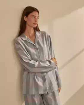 Пижамная рубашка Naturana с пуговицами и длинными рукавами, синий