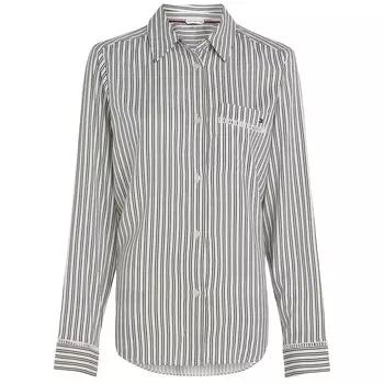 Пижамная рубашка Tommy Hilfiger Stripe, белый/бежевый/черный