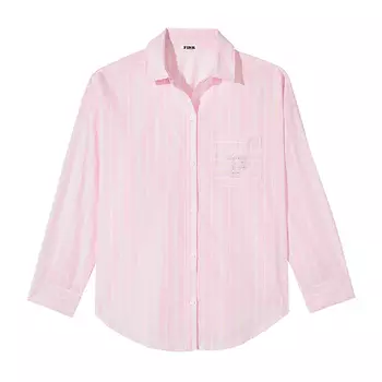 Пижамная рубашка Victoria's Secret Pink Cotton Poplin Oversized Button-down, розовый